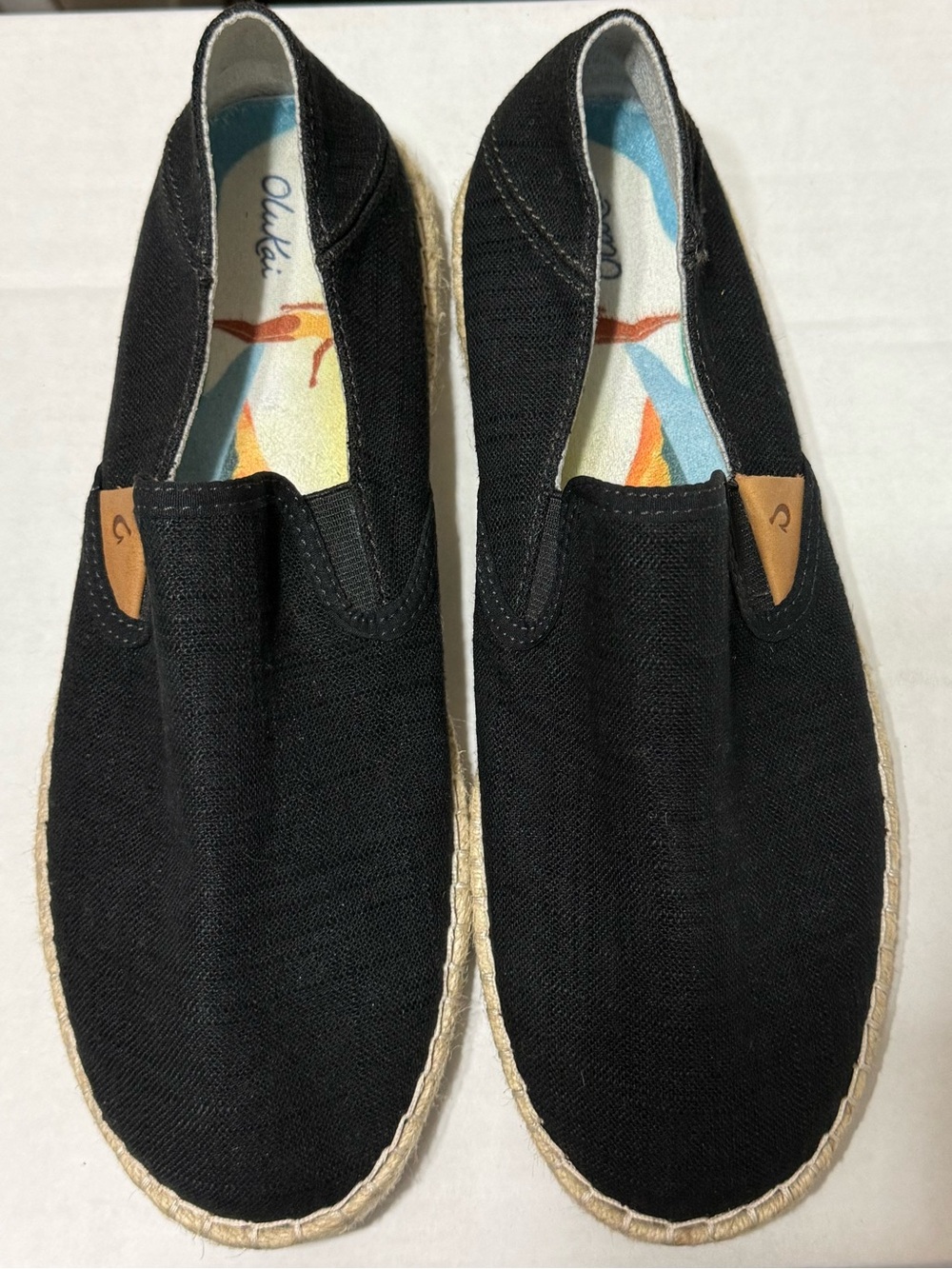 OluKai Casual Black Slip-On Espadrilles size 8.5